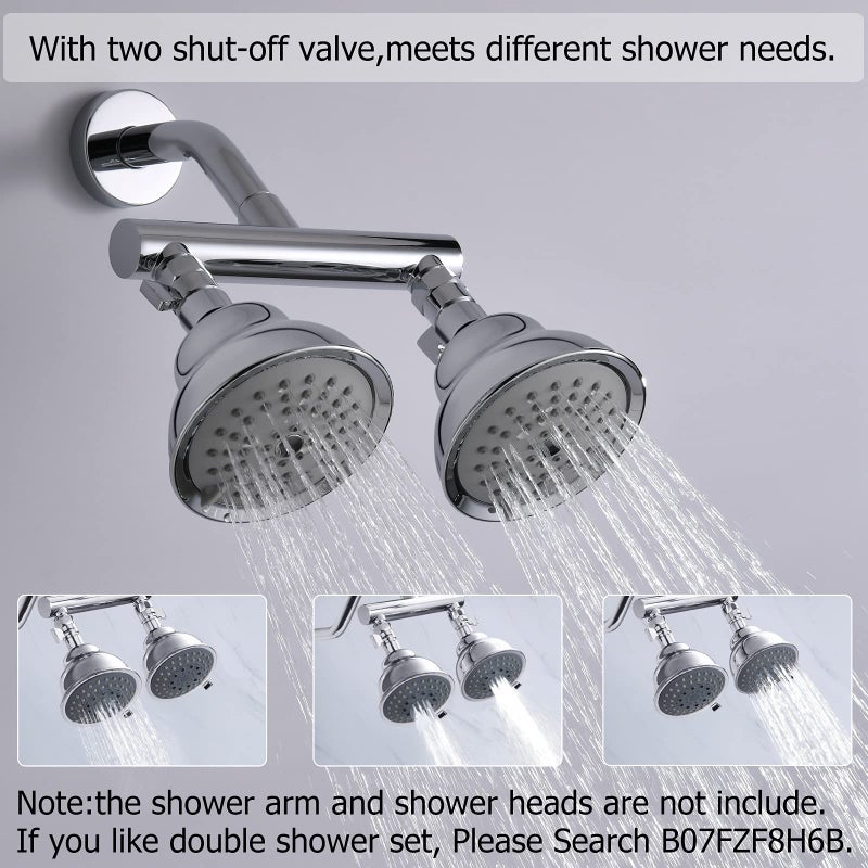 HAOXIN Double Outlet Shower Manifold with Shut Off Valve,Suitable for Dual Sprayer Showering System,Chrome,STC03 - Image 2